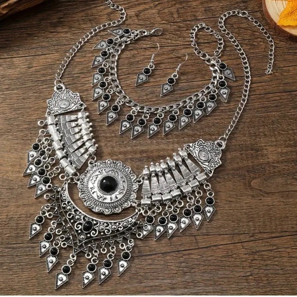 Egypt 4 pcs Set Necklace Earrings Anklet (Bracelet) Set Amazing Jewelry 👑 - Picture 3 of 5